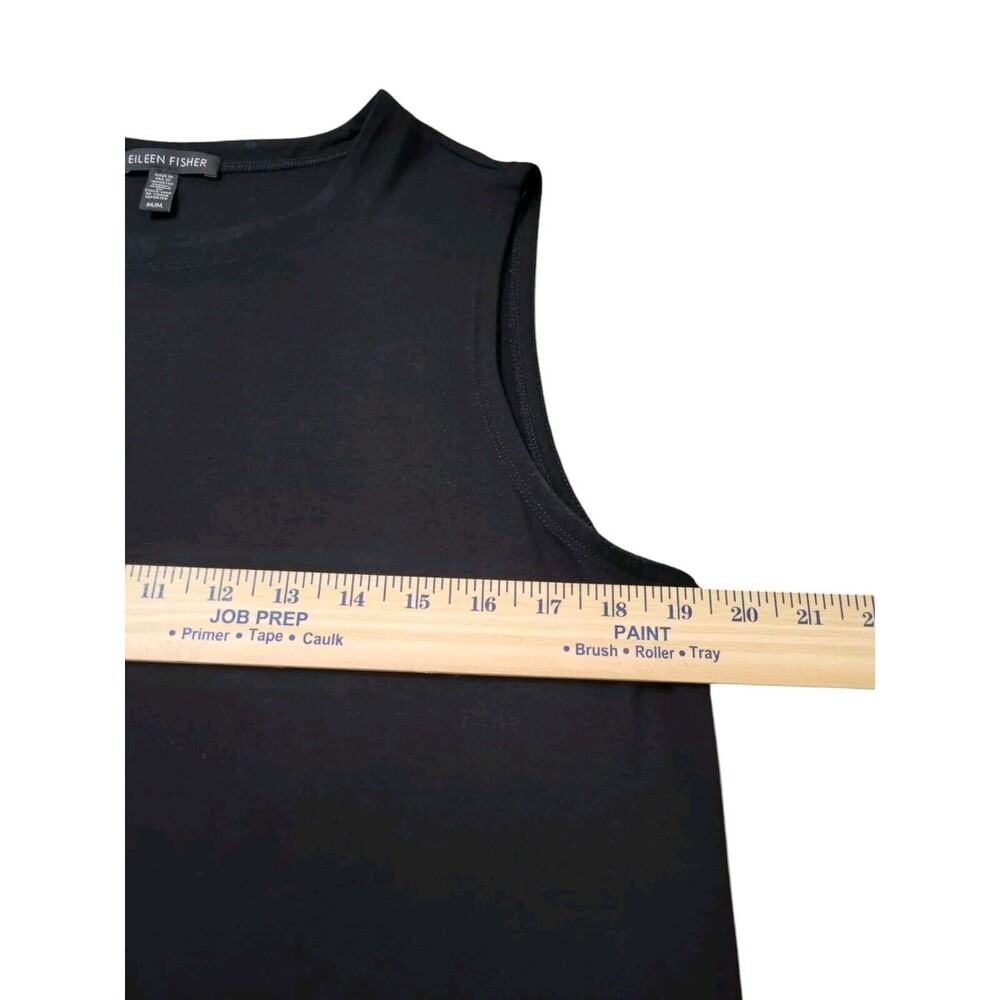 Eileen Fisher Tank Swing Dress M Stretch Viscose Jersey Sleeveless Black B2 - Picture 5 of 11